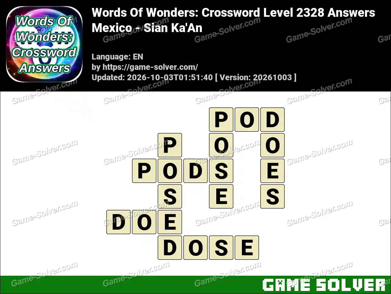 Words Of Wonders: Crossword Level 2328 Answers – Mexico – Sian Ka’An